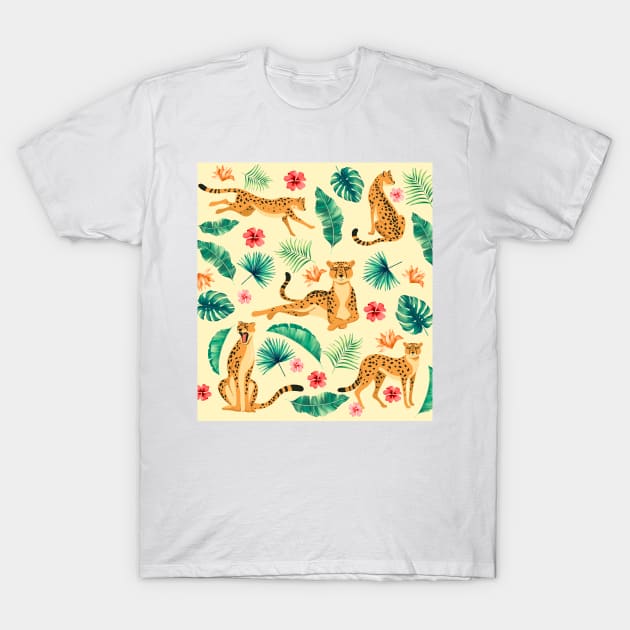 Leopard Jungle T-Shirt by edmproject